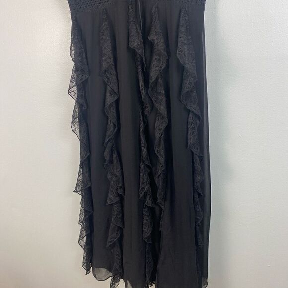 Alice + Olivia Mcguire Ruffle Side Slit Silk Midi Dress - Picture 13 of 16